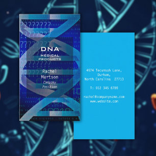 Carte De Visite Blue DNA Médicale Science
