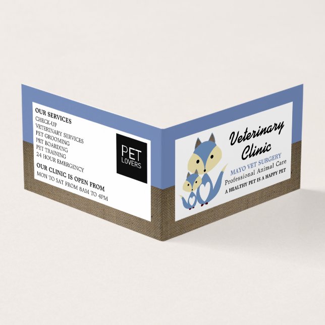 Carte De Visite Blue Fox, Vétérinaire, Vétérinaire Détaillé (Extérieur)