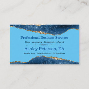 Carte De Visite Blue Galaxy Agate Aquarelle Parties scintillant Fa