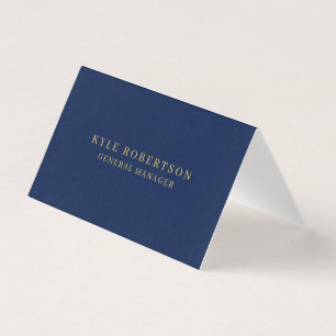 Carte De Visite Blue Gold Professional Nom personnel tendance
