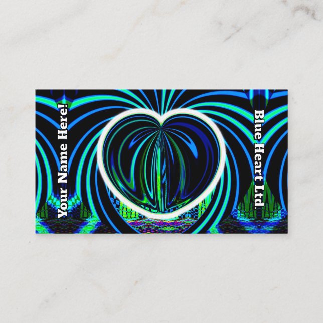Carte De Visite Blue Heart Ltd. (vous pouvez ajouter des mots) (Devant)