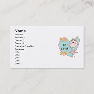 Carte De Visite Blue Heart Princess Big Sister