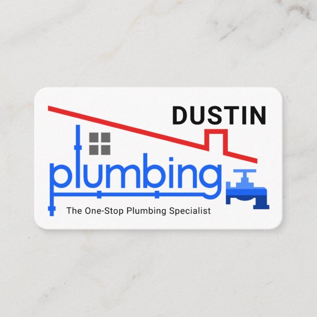 Carte De Visite Blue Home Plumbing Faucet Pipeline Plumber Service (Devant)