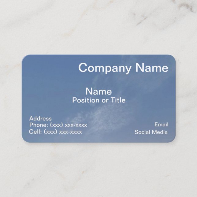 Carte De Visite Blue Horizon Professional Business Card (Devant)