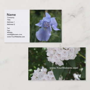 Carte De Visite Blue Iris à deux côtés et Mountain Laurel