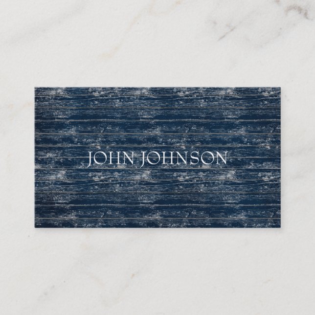 Carte De Visite Blue Jeans Wood Minimalism Styliste Vip (Devant)