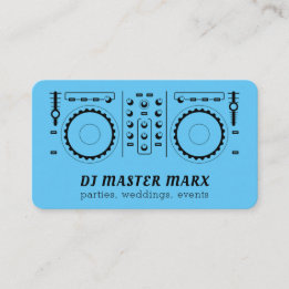 Carte De Visite Blue Light Disk Jockey Tourne-disque Party