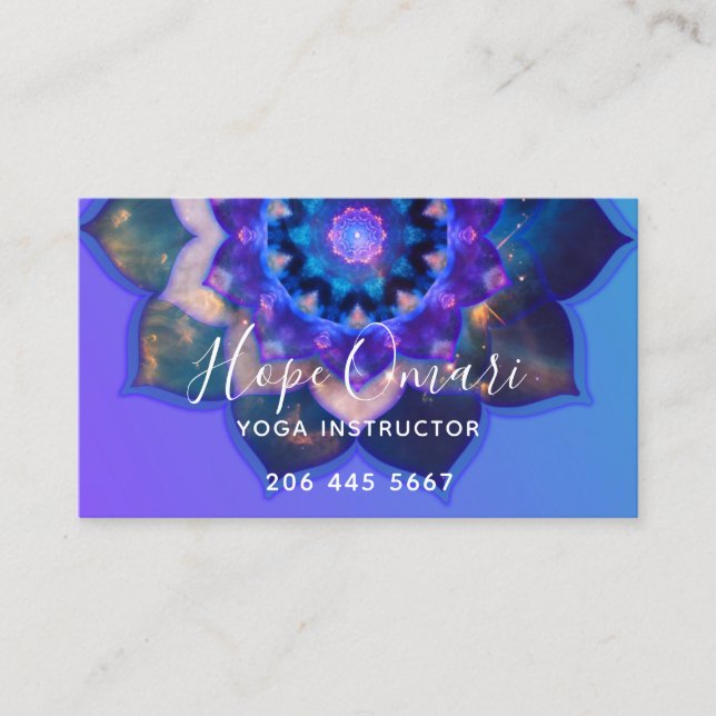 Carte De Visite Blue Lotus Mandala (Devant)