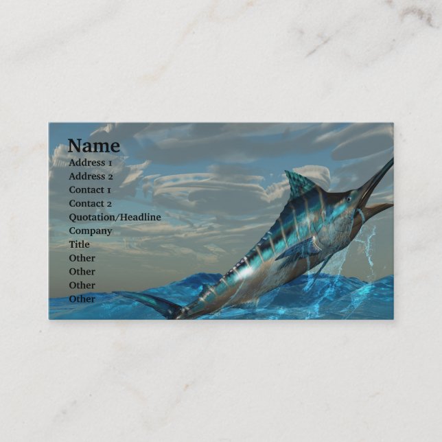 Carte de visite Blue Marlin Jump (Devant)