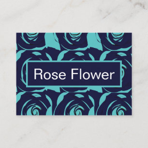 Carte De Visite Blue Navy Rose Flower