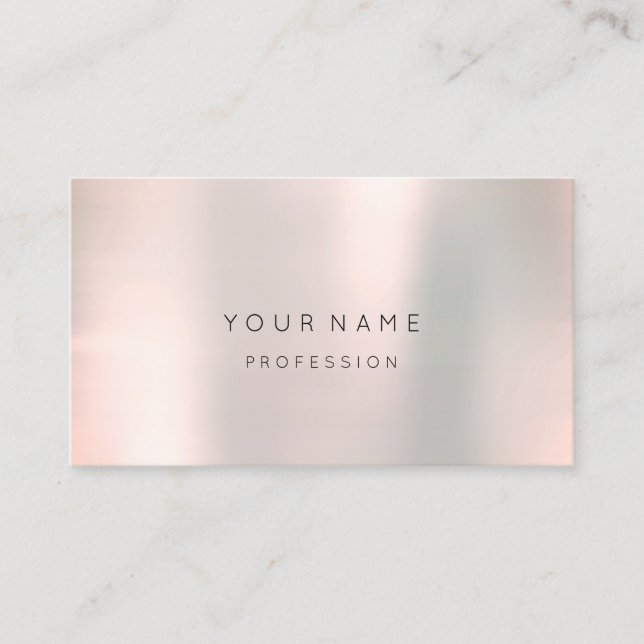 Carte De Visite Blue Ombre Pearly Abstrait Minimal Smoky Metallic (Devant)