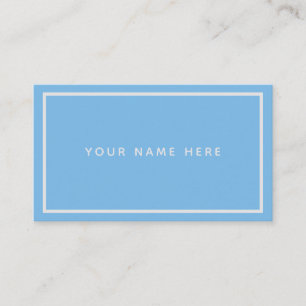 Carte De Visite Blue Pastel White Minimal Pastel