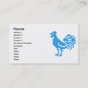 Carte De Visite Blue Rooster
