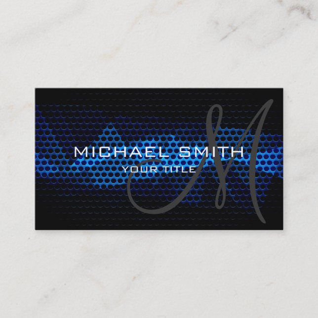 Carte De Visite Blue Steel Metal Professional (Devant)