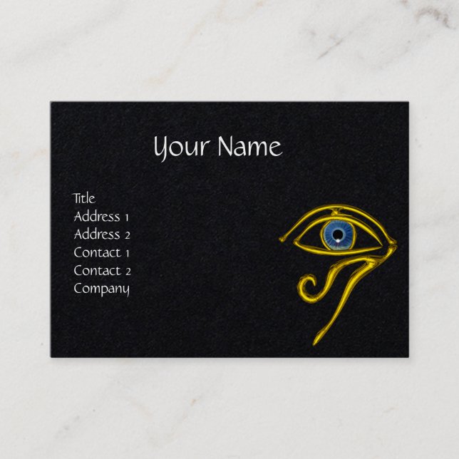 Carte De Visite BLUE TALISMAN HORUS OEIL Divinité Papier noir (Devant)