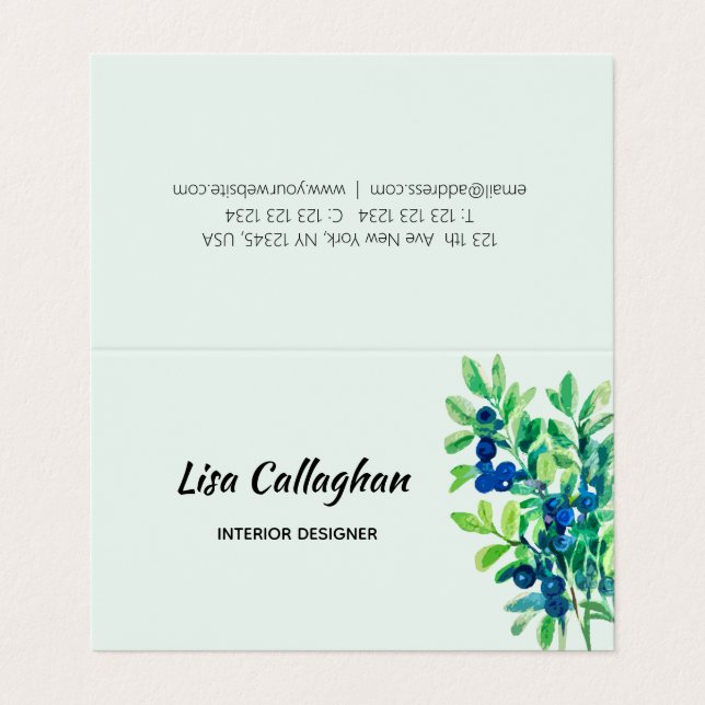 Carte De Visite Blueberry (Extérieur déplié)