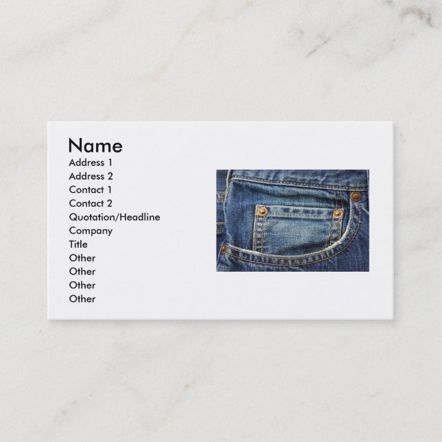 Carte de visite Bluejeans (Devant)