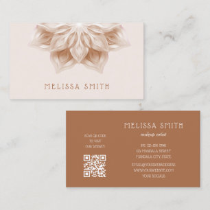 Carte De Visite Blush Beige 3D Mandala 