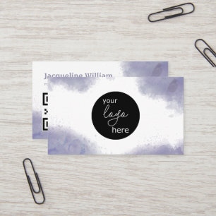 Carte De Visite Blush Charbon Gris Aquarelle Logo Personnalisé Cod
