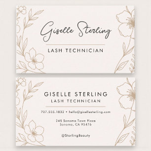 Carte De Visite Blush Chic et Extension de Cils Noire
