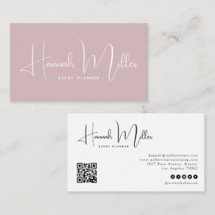 Carte De Visite Blush Code QR minimaliste élégant moderne
