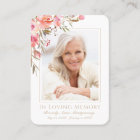 Blush Floral Photo Sympathy Funeral Card