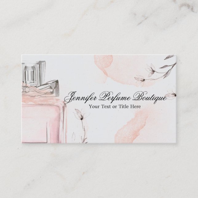 Carte De Visite Blush Gray Classy Perfume Essential Oils (Devant)