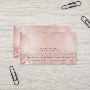Carte De Visite Blush Pearly Pink Gold Parties scintillant Foxier 