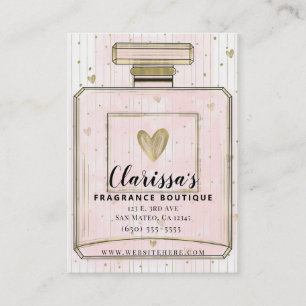 Carte De Visite Blush Pink & Gold Paris Parfum Boutique Parfum
