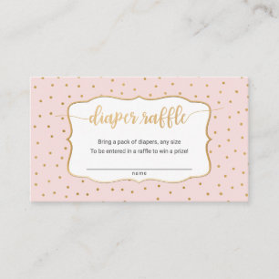 Carte De Visite Blush Pink + or confetti billet de tombola