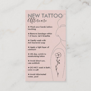 Carte De Visite Blush Pink Prenez soin de nouveaux soins postérieu