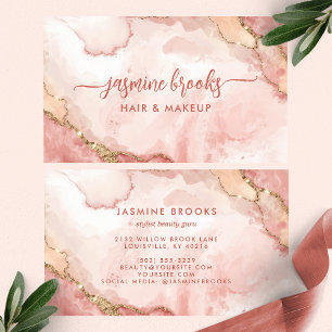 Carte De Visite Blush Rose Gold Aquarelle 