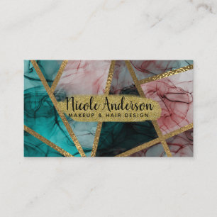 Carte De Visite Blush sarcelle et or rust chic glamour moderne