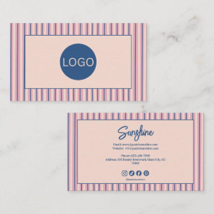 Carte De Visite Blush Stripe Boutique Monogramme