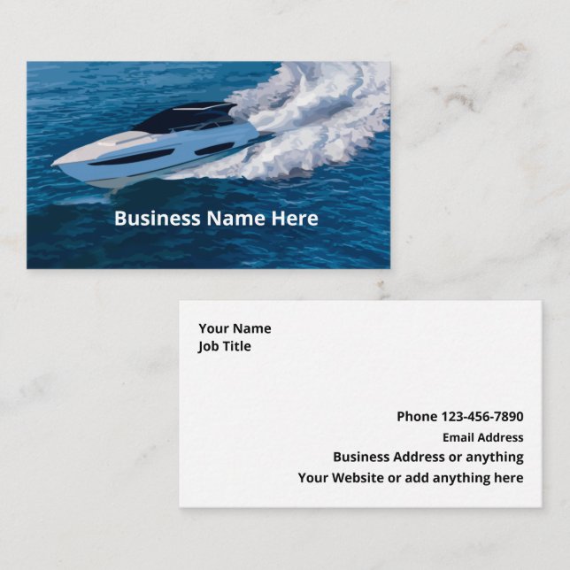 Carte De Visite Boat Sales And Maintenance Marine (Devant / Derrière)