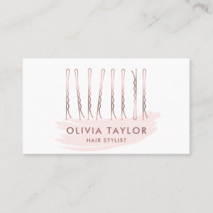 Carte De Visite Bobby Pins Coiffeur Stylo Salon de coiffure Coiffe
