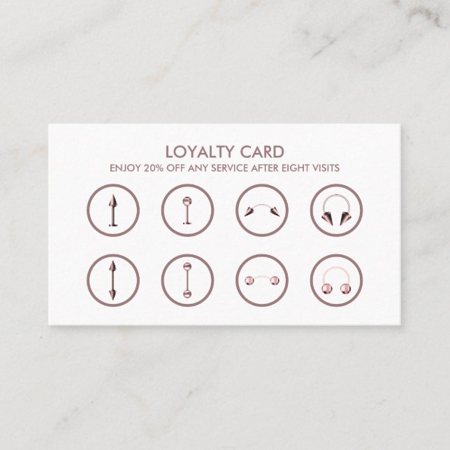 Carte De Visite Body Piercing Tattoo Vente Promo Fidélité (Devant)