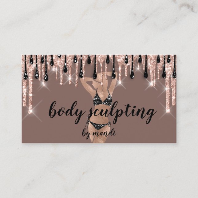Carte De Visite Body Sclupting Massage Logo Bikini Code QR en lign (Devant)