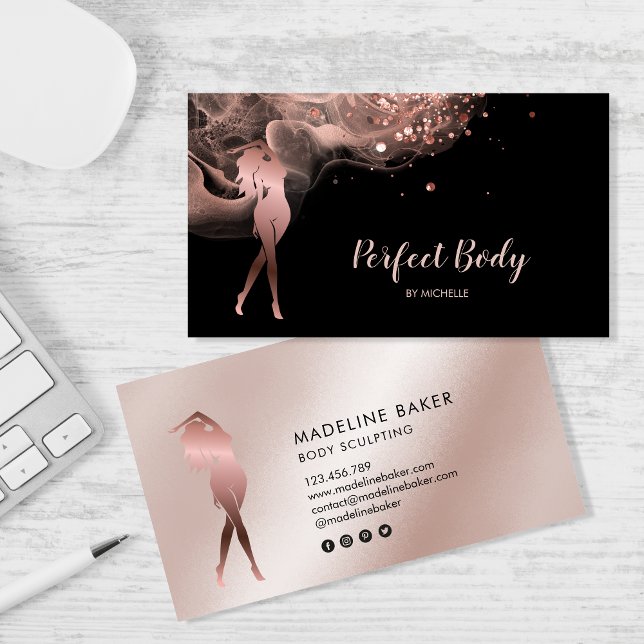 Carte De Visite Body Sculpting Fitness Linergie Entraîneur de tail (Créateur téléchargé)