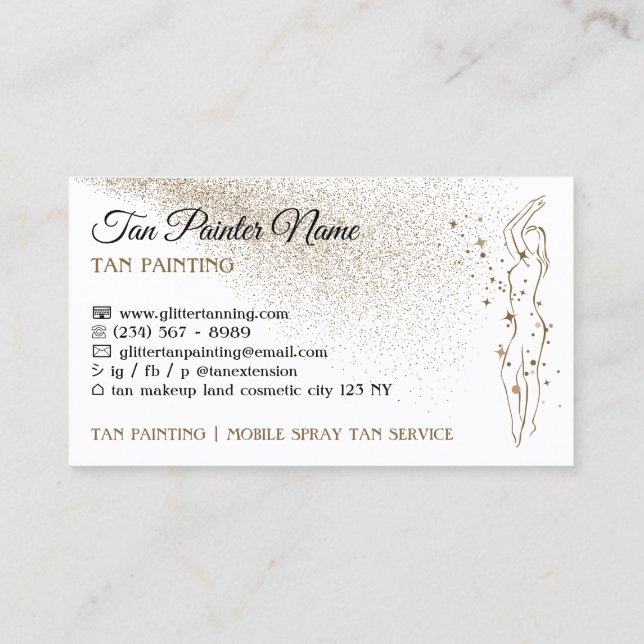 Carte De Visite Body Tan Spray Gold (Dos)
