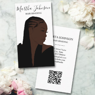 Carte De Visite Bohème Afro-Américain Braids Code QR