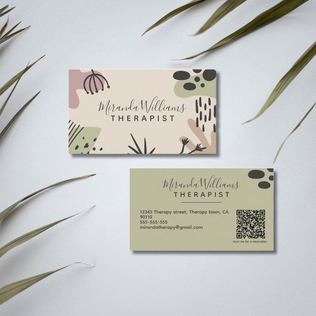 Carte De Visite Bohème Tranquil Abstrait (Bohemian Tranquil Terracotta Abstract Business Card)