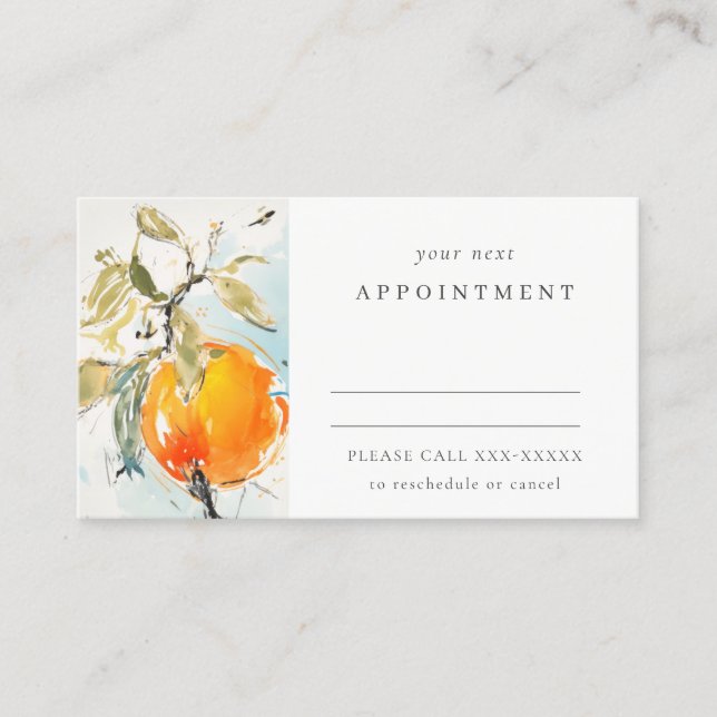 Carte De Visite Boho Abstrait Sketchy Orange Garden (Devant)