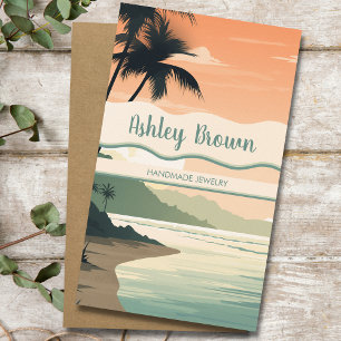 Carte De Visite Boho Beach Terracotta Écouter Bijoux Illustration