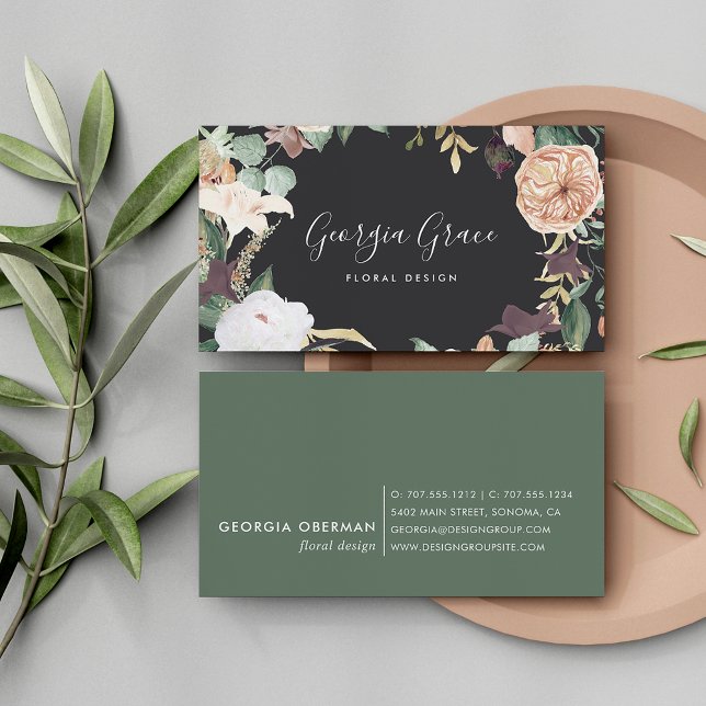 Carte De Visite Boho Blooms aquarelle Floral (Créateur téléchargé)
