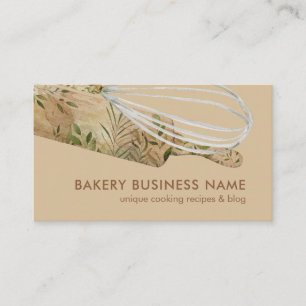 Carte De Visite Boho Brown Pâtisserie moderne Chef cuisinier pâtis