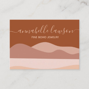 Carte De Visite Boho Brown Terracotta Abstrait Bohemian Beige