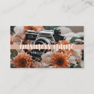 Carte de visite Boho Camera & Fleurs
