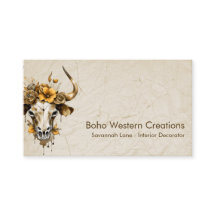 Boho Chic Aquarelle Florale Vache Crâne