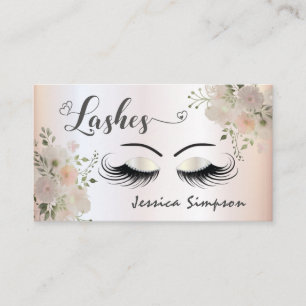 Carte De Visite Boho chic élégant aquarelle floral lashes
